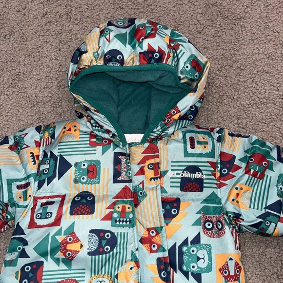 COLUMBIA SNUGGLY BUNNY BUNTING DOWN INSULATED WATER RESISTANT SNOWSUIT 3-6months - Picture 2 of 16